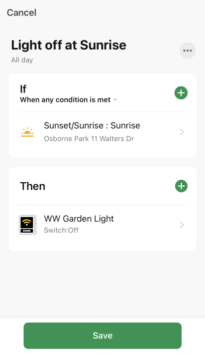 Scenario screen